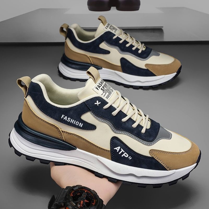 men's sneakers 2025 new spring casual shoes summer working wear leather waterproof non-slip labor protection fashion shoes details Picture