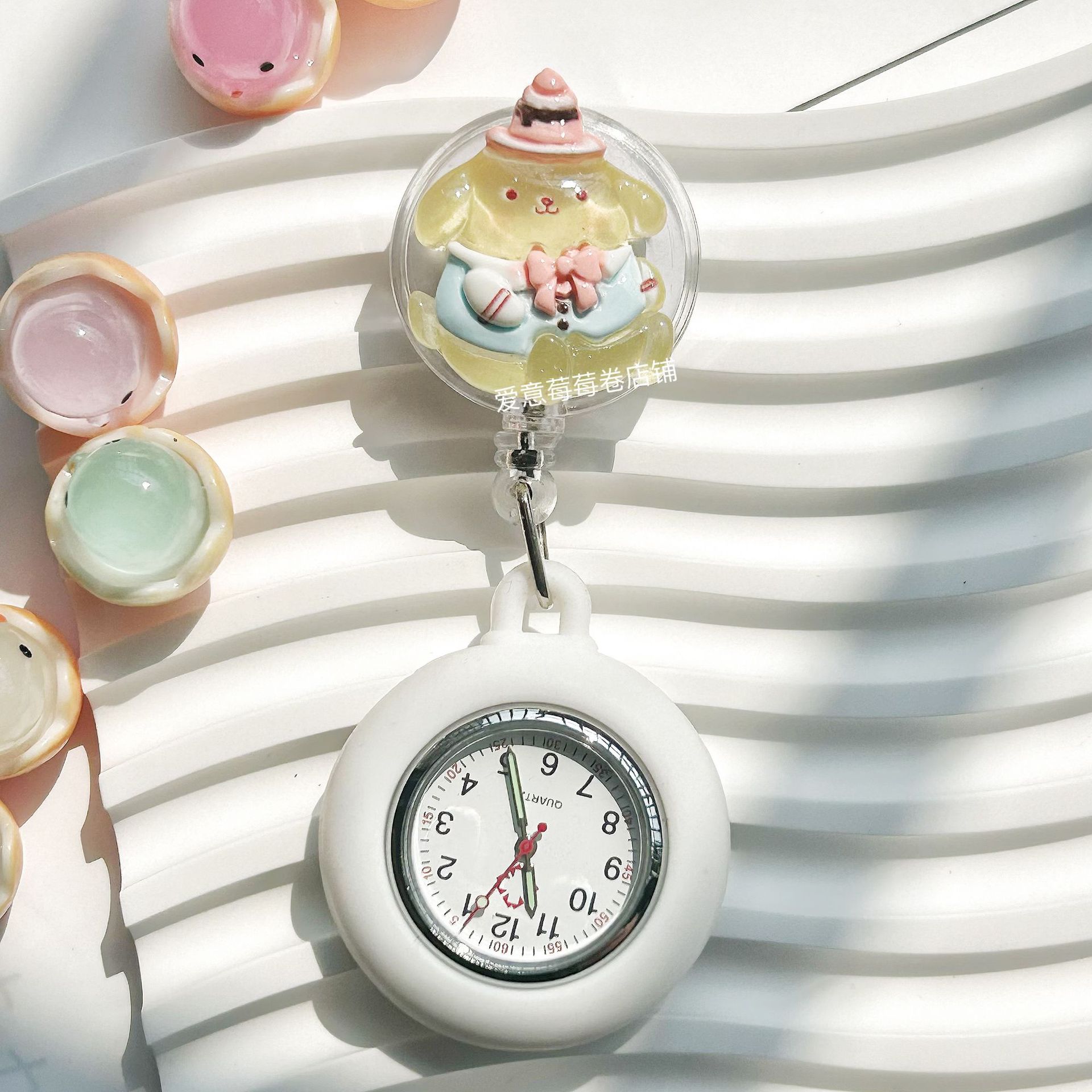 nurse's watch women's waterproof pin pocket watch simple silicone pocket watch student battery exam medical chest pocket watch Specification drawing