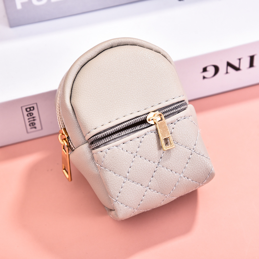 new mini pu purse mini cute little backpack key case data cable lipstick storage bag factory wholesale Specification drawing