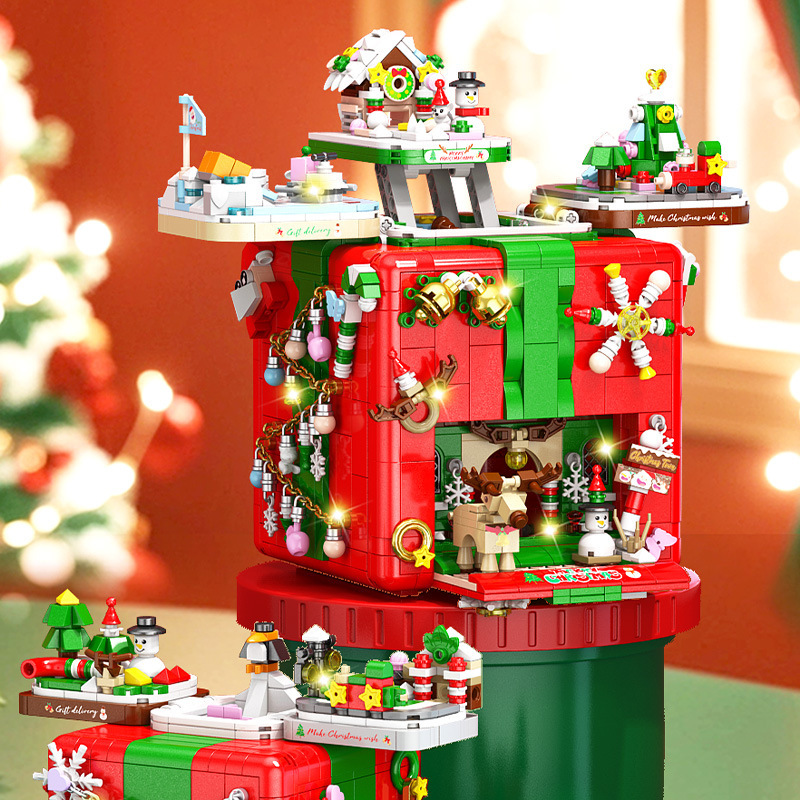 compatible with lego christmas organ box santa claus building blocks toys educational assembly gifts for men and women wholesale delivery details Picture