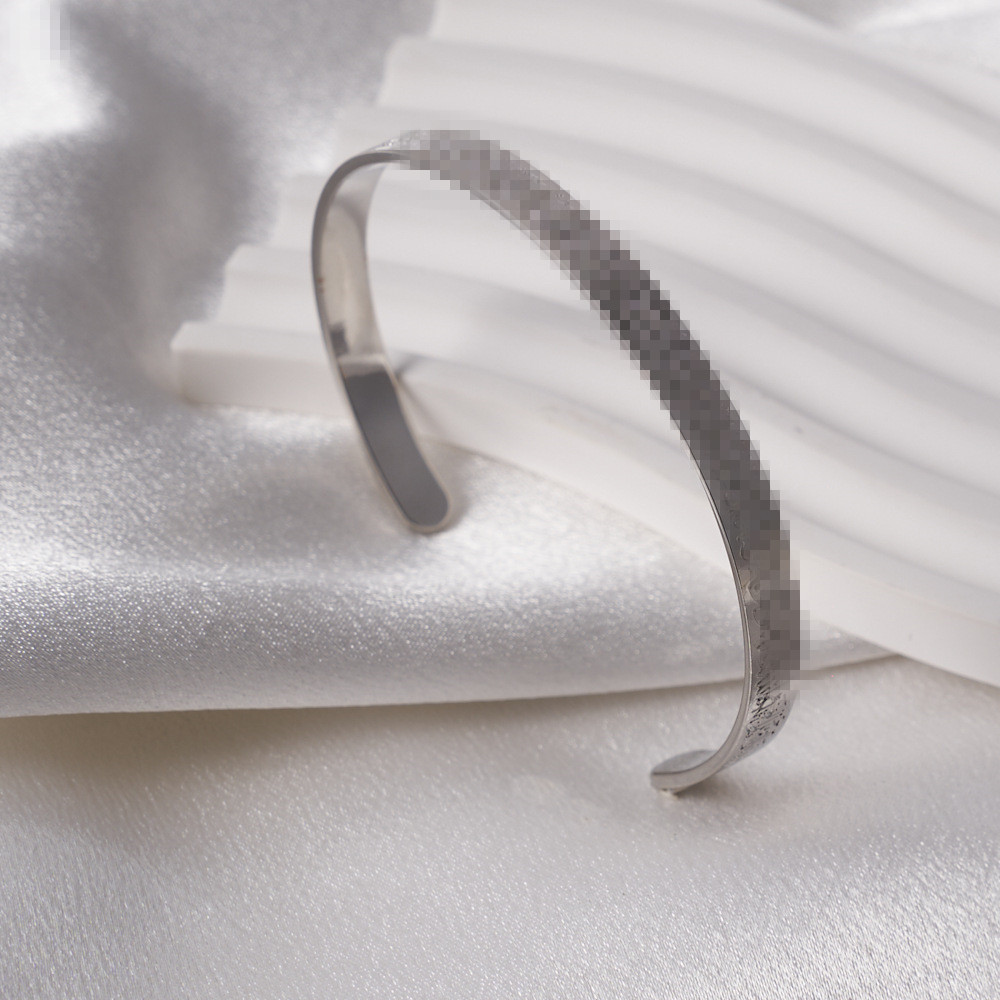 6mm cross-border rune corrosion bracelet niche personality all-match environmental protection alloy bracelet c- type split ring bracelet details Picture