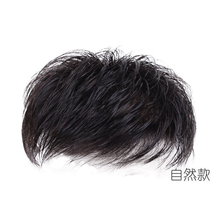 wig men's real hair hair supplementing piece men's hairpiece mechanism viscose clip Specification drawing