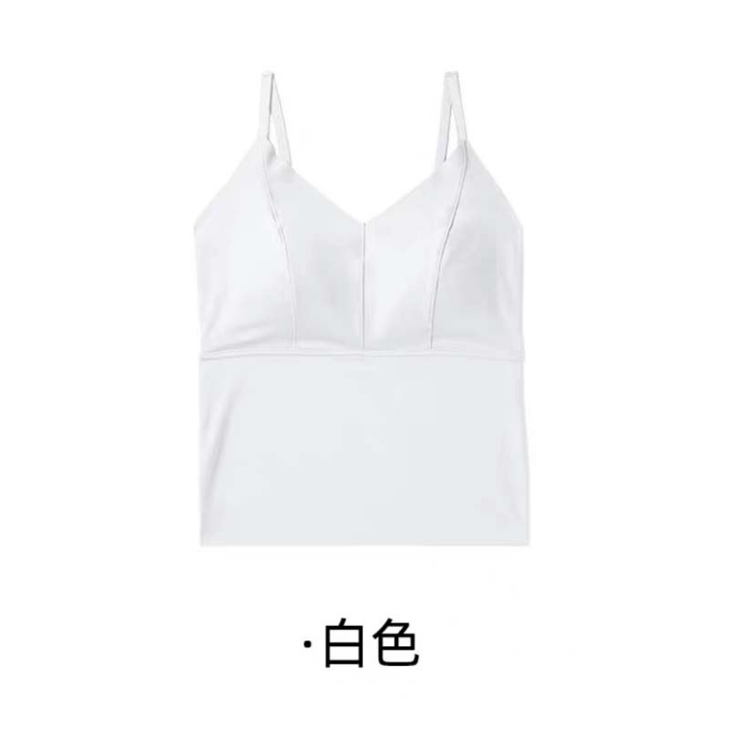 seamless ice silk camisole comes with one-piece chest pad inner wear outer wear bottoming shirt beauty back underwear bra backless details Picture