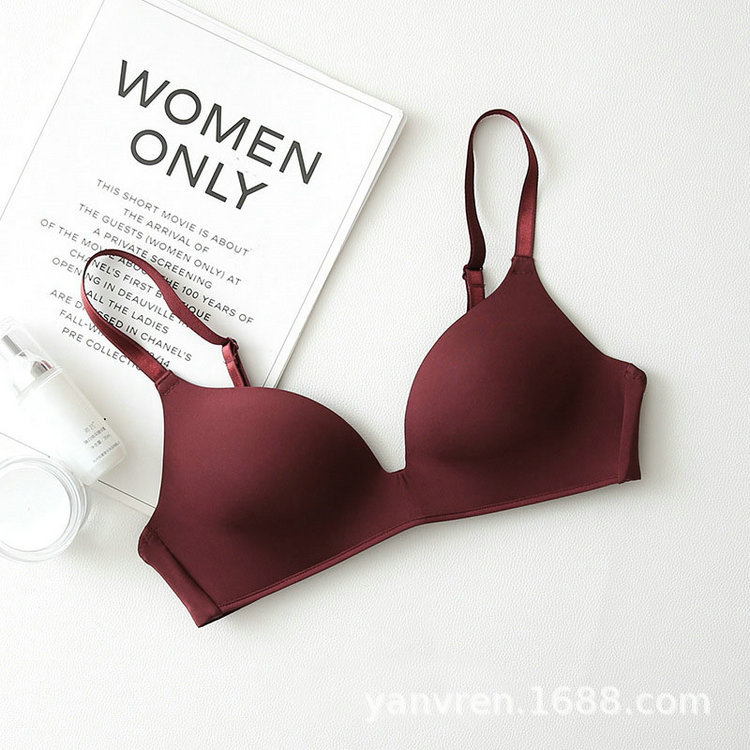 cross-border japanese style thin seamless underwear small breasts lady's push up wireless anti-sagging breathable triangle cup bra for women Item Picture