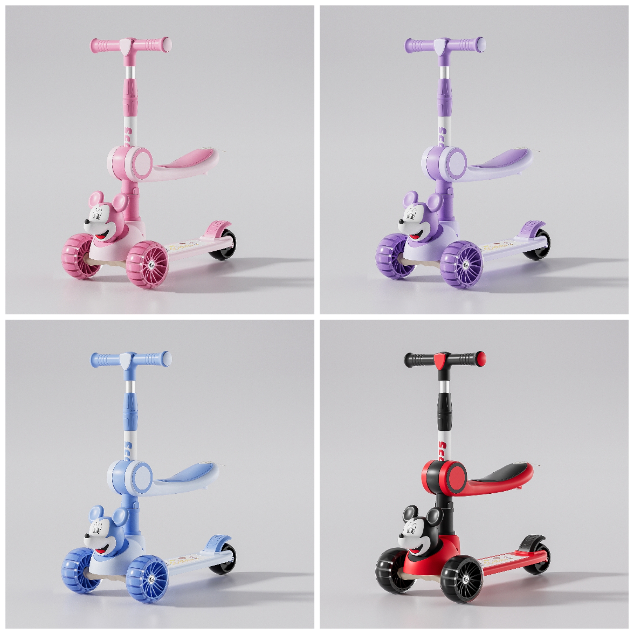 儿童滑板车炫彩灯光可折叠详情2