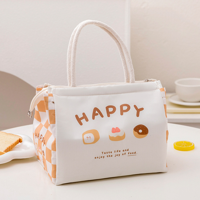 french maillard lunch box bag thickening thermal insulation lunch bag handbag student work with lunch commuter lunch lunch bag Application Scenario