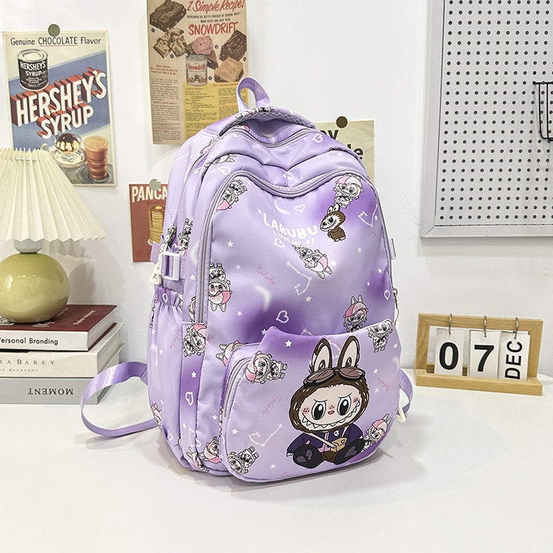 New 2024 Nylon fabric children's backpack for girls, kindergarten schoolbag, artistic student travel small backpack Specification drawing