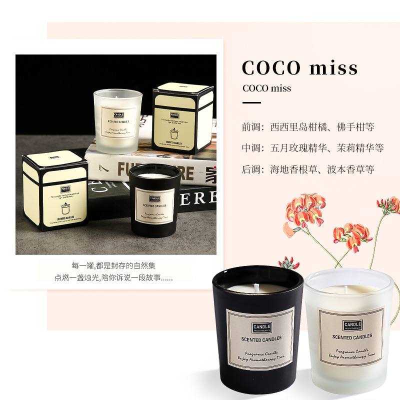 glass soy wax candle hand gift essential oil creative home smoke-free aromatherapy decoration atmosphere Item Picture