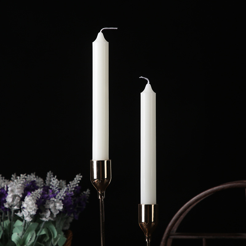 european-style classic red and white straight pole candle power failure emergency long brush holder candle romantic wedding candlelight dinner props cross-border Specification drawing