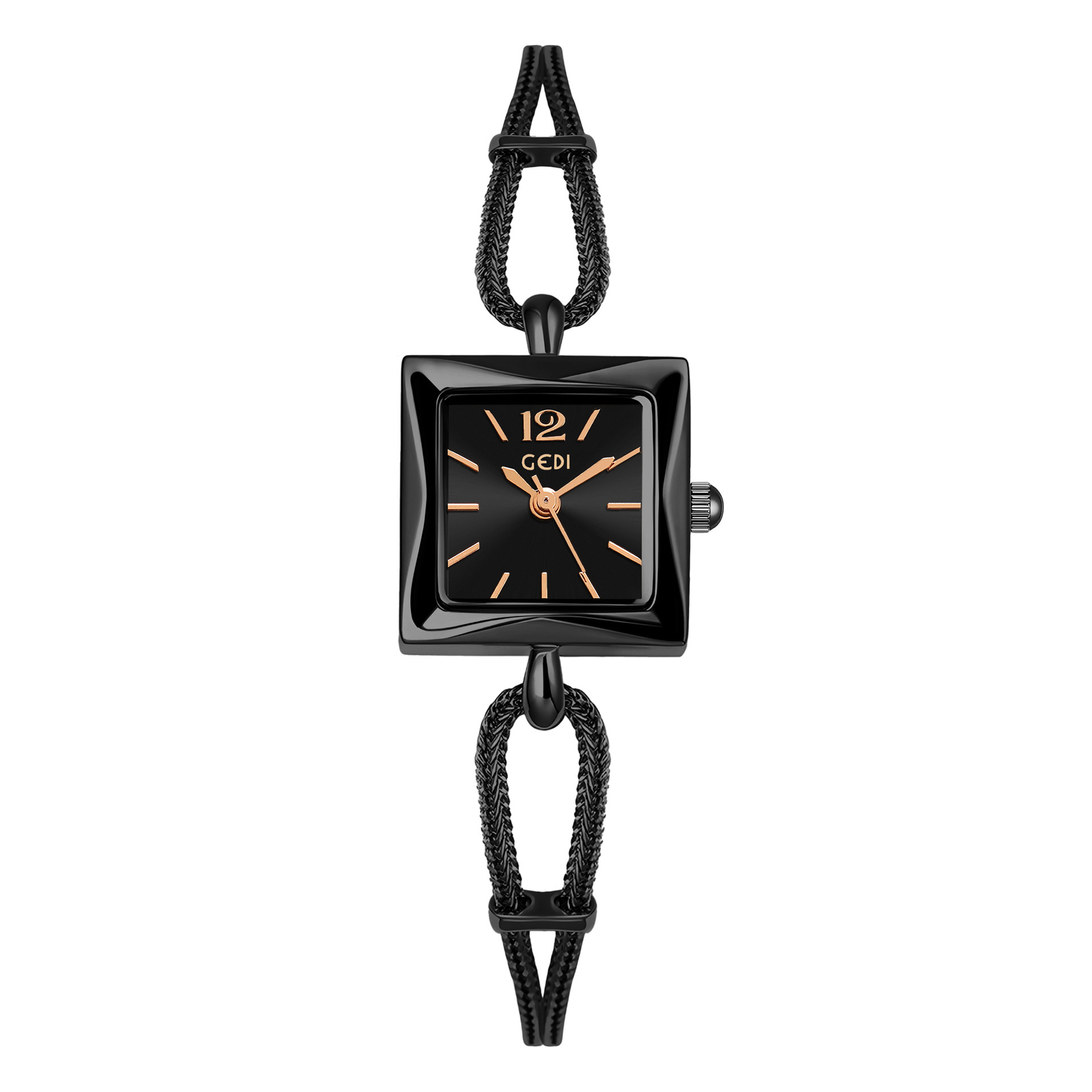 gedi niche high-grade women's watch simple small square plate alloy bracelet watch women's antique quartz watch wholesale Specification drawing