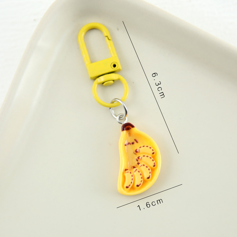 cute breakfast plate keychain simulation fun candy toy poached egg pendant small gift bag hanging ornament keychain details Picture