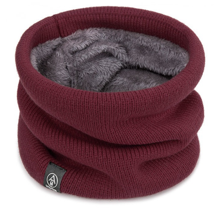 winter neck warmer unisex fleece-lined thickened bandana outdoor cycling mask versatile knitted neck protection pullover scarf Item Picture