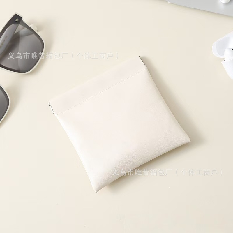 shrapnel storage bag pu automatic closed wired earphone buggy bag coin purse mini portable lipstick cosmetic bag Item Picture