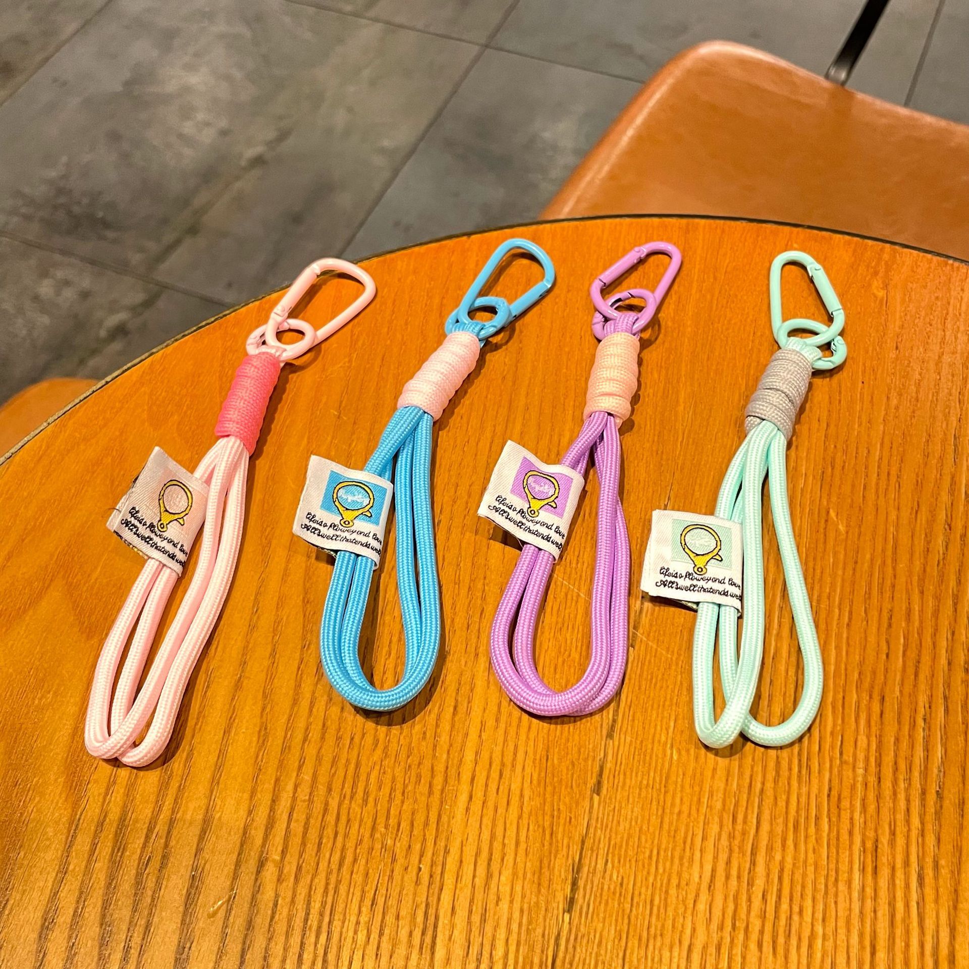 simple style handmade braided rope contrast color lanyard keychain phone case portable carrying strap diy trendy niche pendant Application Scenario