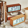 new solid wood clock simple temperature and humidity 1906 clock luminous antair nightstand large screen creative wood alarm clock Application Scenario
