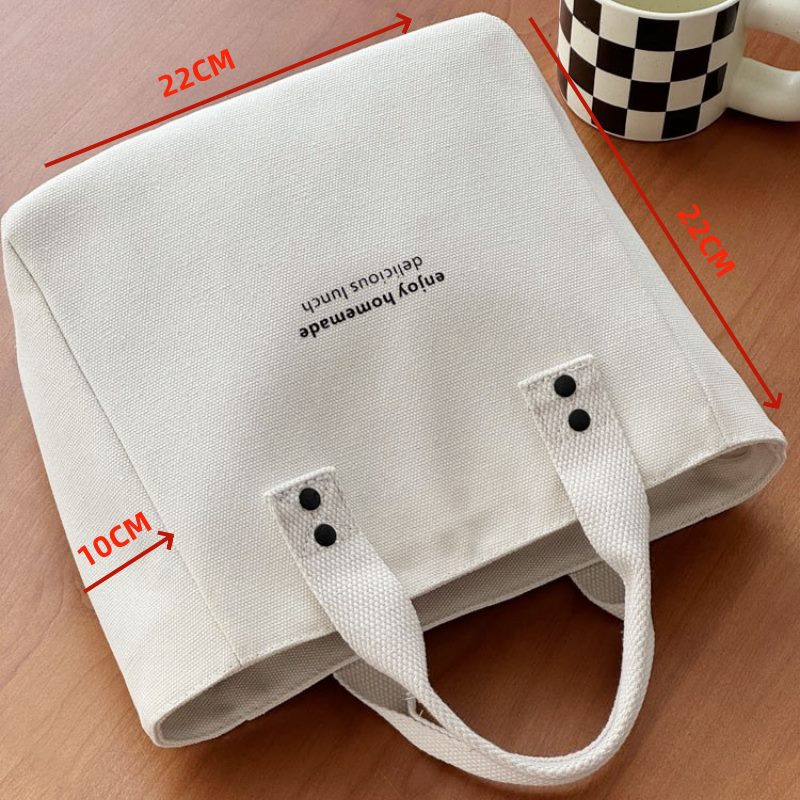 canvas reticule japanese lunch box lunch bag office worker mother out hand bag simple fashion handbag Specification drawing