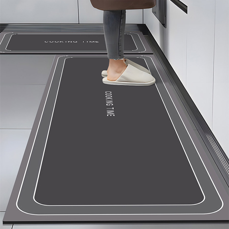 kitchen special diatom ooze floor mat waterproof oil-proof erasable disposable floor mat absorbent oil-absorbing non-slip cleaning-free carpet details Picture