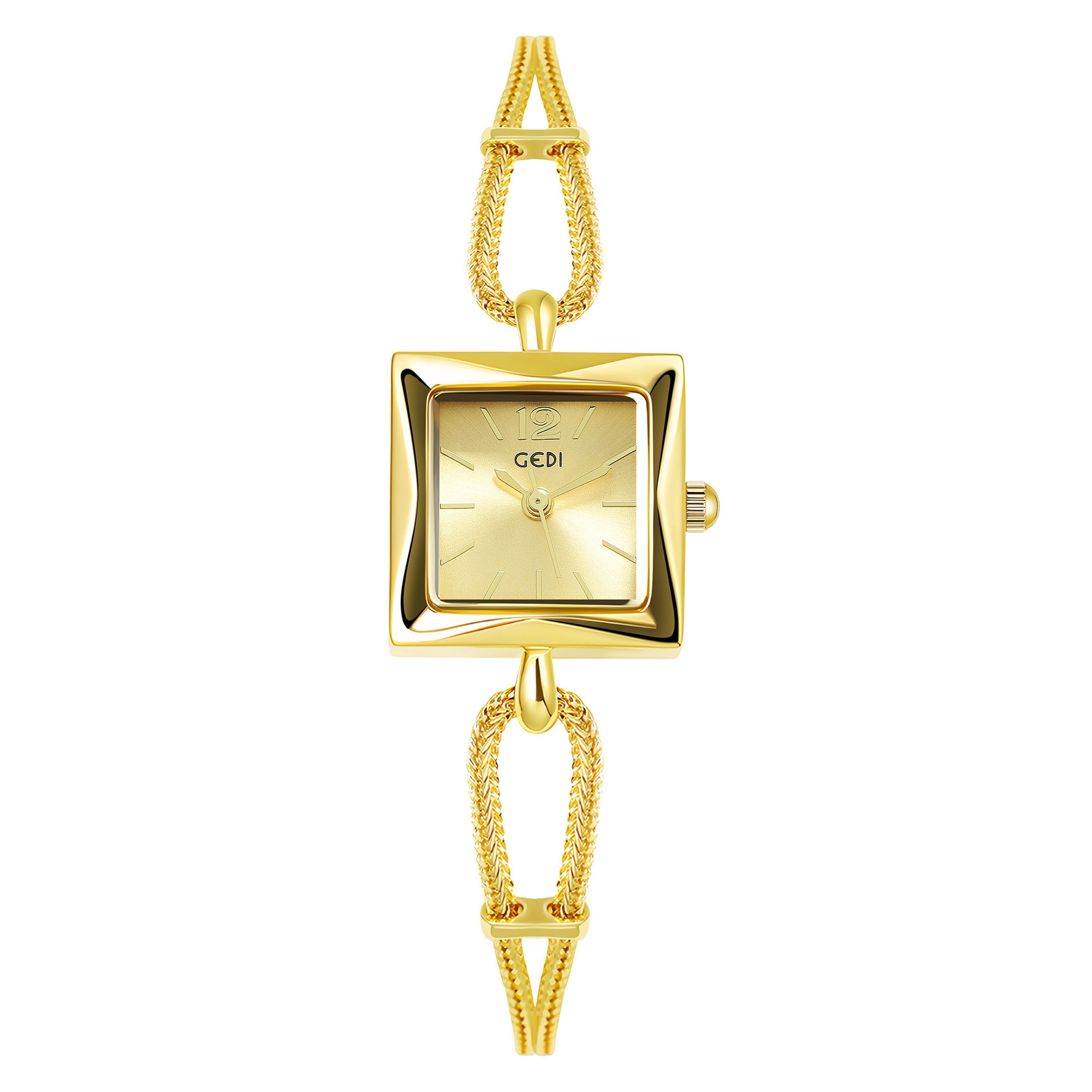 gedi niche high-grade women's watch simple small square plate alloy bracelet watch women's antique quartz watch wholesale details Picture