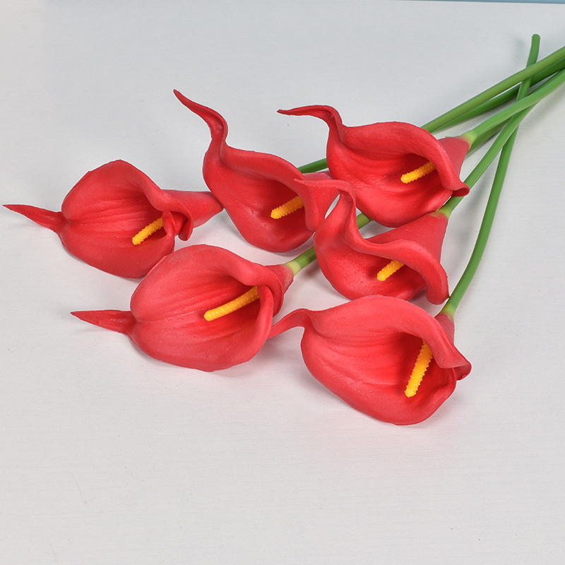 simulation pu mini common calla wedding photography layout home decoration handle flower fake flowers Specification drawing