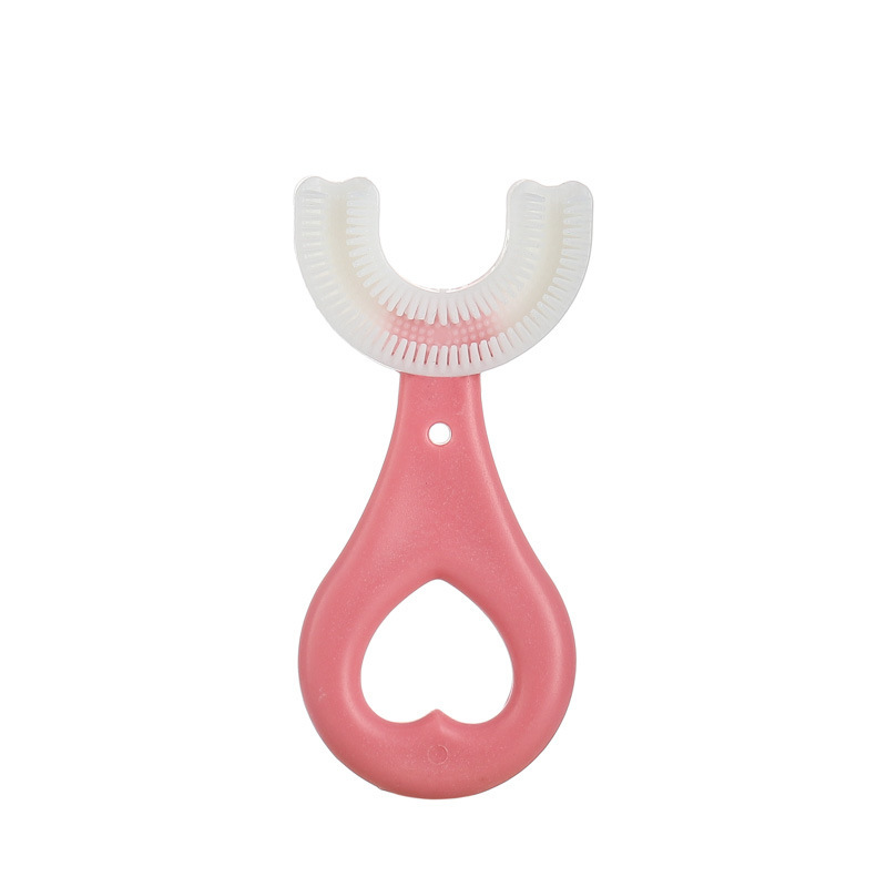 children's u-shaped toothbrush u-shaped infants baby 2-6-12 years old children soft bristles silicone in the mouth cleaning baby toothbrush Specification drawing