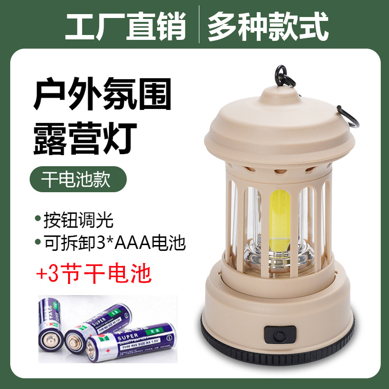 2023 portable outdoor camping lantern camping lamp ultra-long life battery ambience light tent hanging charging barn lantern details Picture