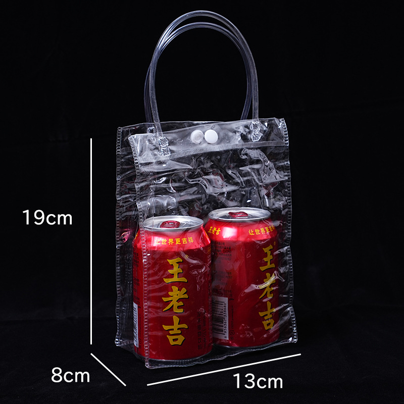 spot transparent pve handbag wholesale plastic gift with hand gift bag simple transparent pvc gift bag customizable details Picture