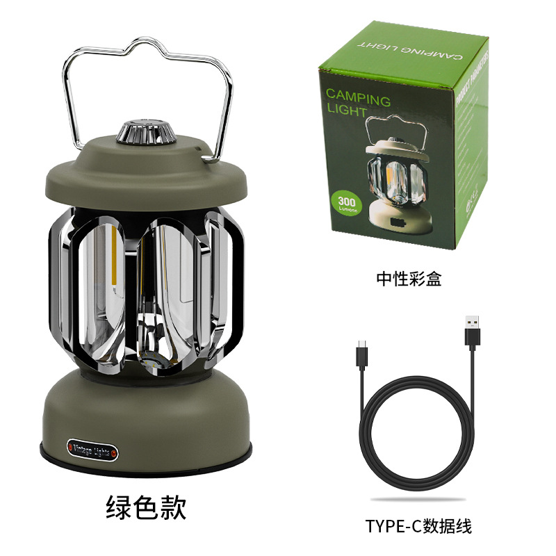 leopard new retro barn lantern typec fast charge tent light camping lamp home analog brightness adjustment outdoor camping lantern Specification drawing