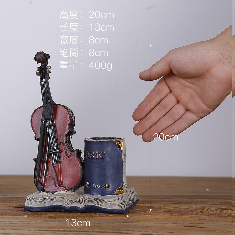 creative pen holder retro ornaments saxophone violin instrument model ornaments office study decorations Application Scenario