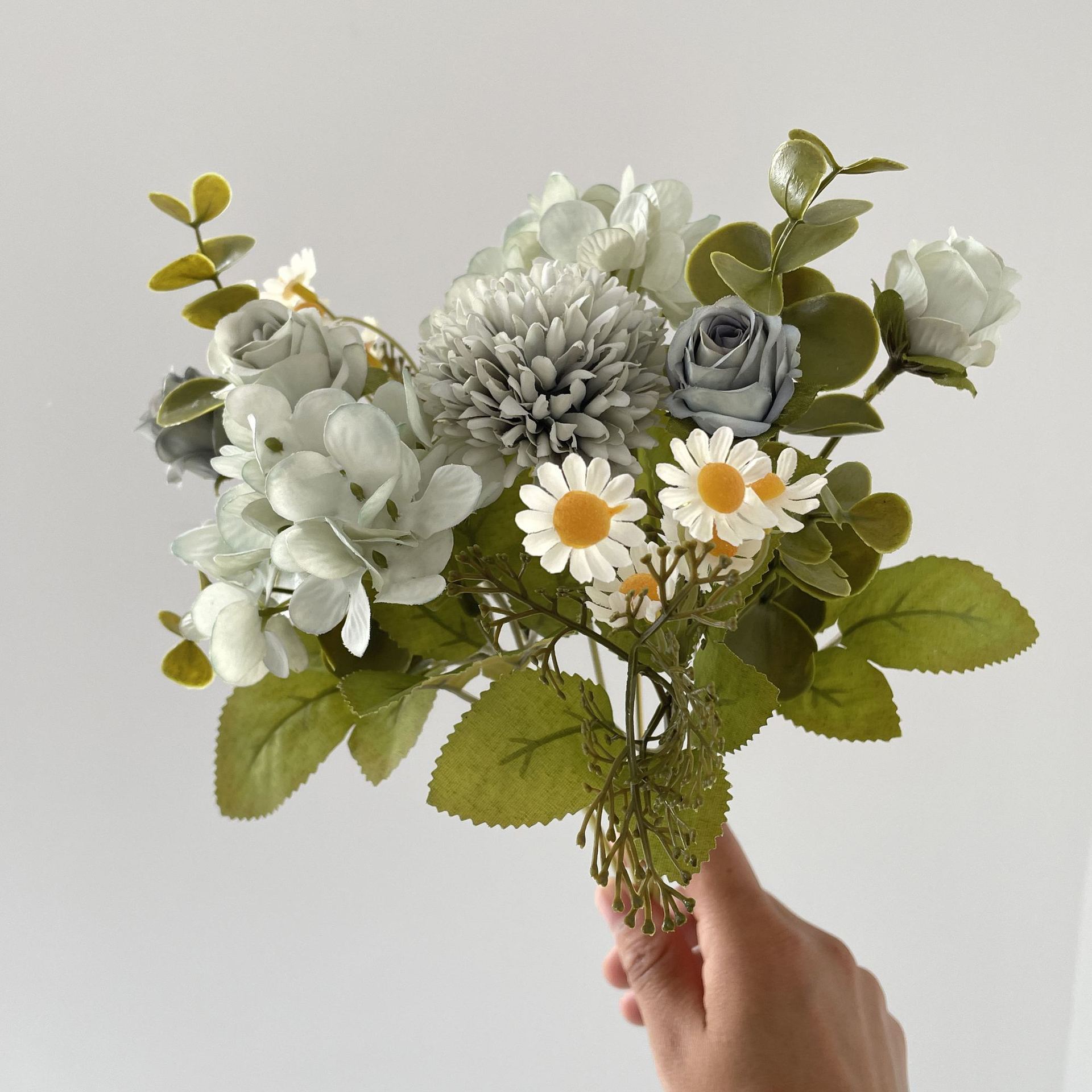 nordic ins artificial rose chamomile fake flower decoration bouquet living room decoration wedding bouquet holder factory wholesale Specification drawing