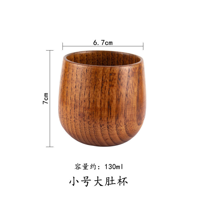 wooden cup tea cup restaurant home handle coffee cup gift handy cup customized logo jujube wood creative glass details Picture