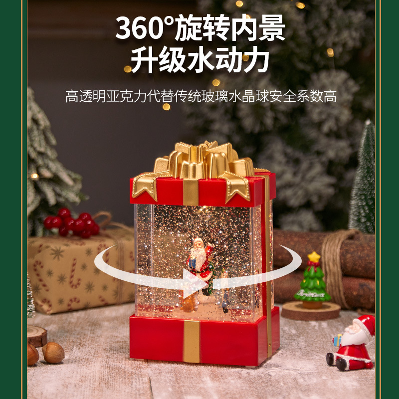 new christmas gift glowing snow music box santa claus storm lantern christmas tree decoration ornaments small night lamp Application Scenario