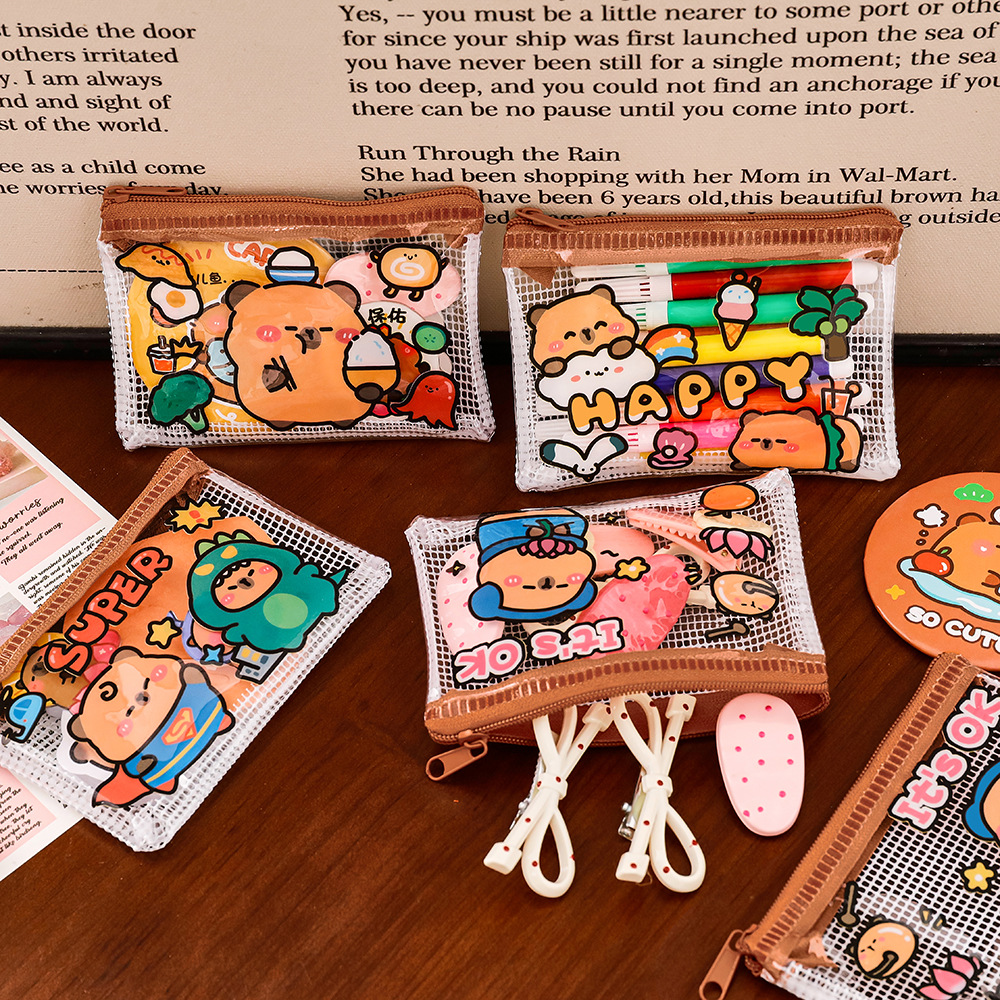 cute capabala coin purse children's pvc mini-portable buggy bag student cartoon capybara lipstick pouch Application Scenario
