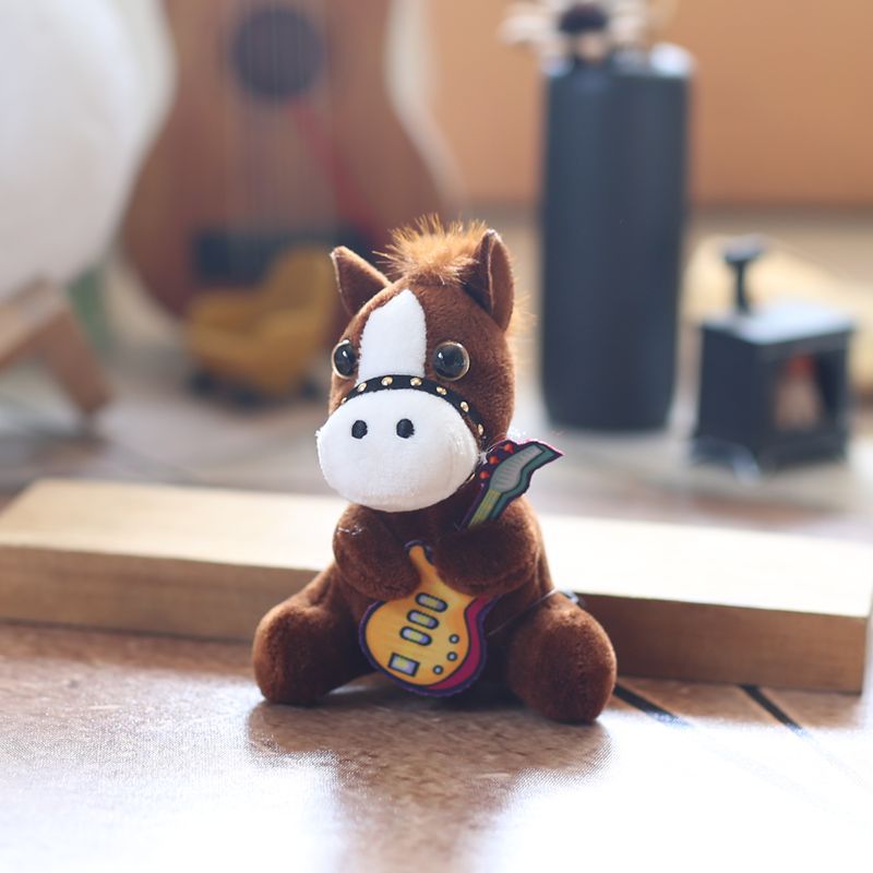 internet celebrity cute violin pony pendant plush toy toy bag bag charm keychain ragdoll doll details Picture