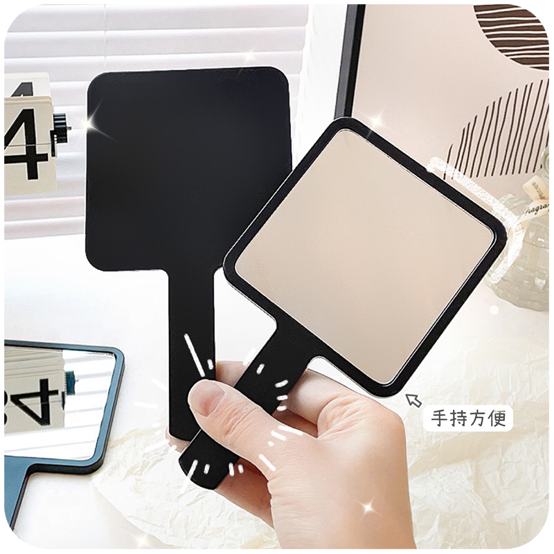 new beauty welfare gift customized square hand-held makeup mirror portable portable girls' desktop makeup mirror Application Scenario