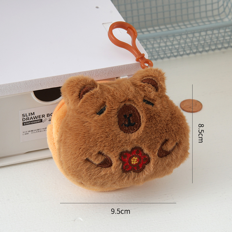 capabala coin purse cute storage bag children's school cartoon plush coin pocket doll mini wallet details Picture
