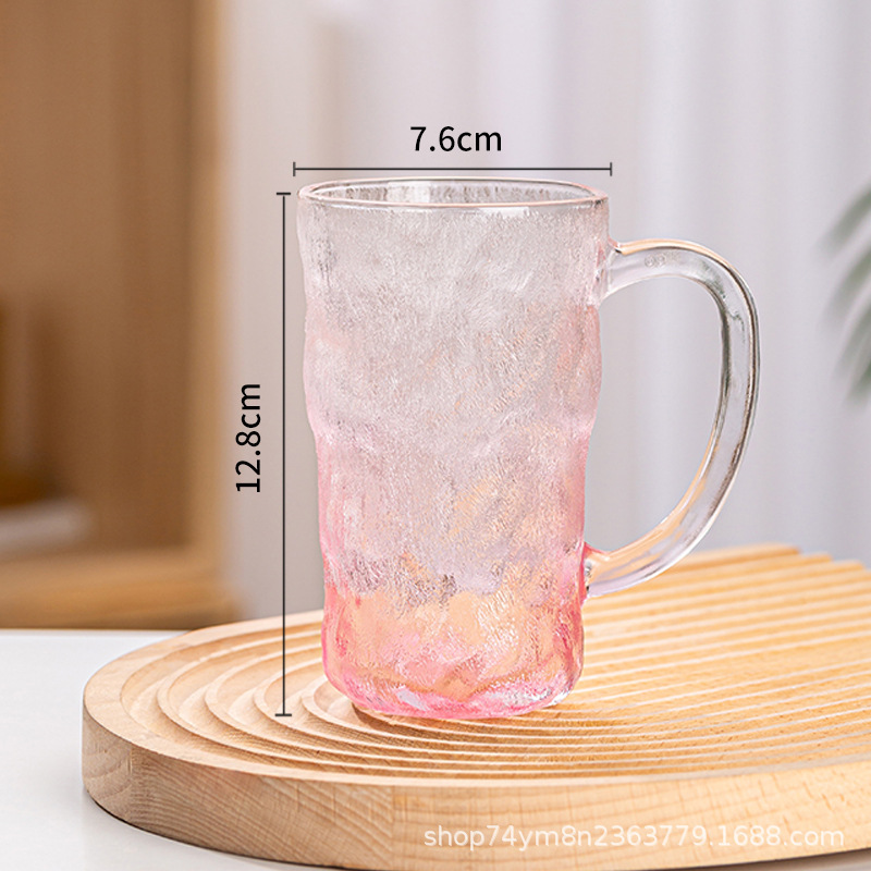 lead-free glass household ins thickened glacier cup with handle whiskey shot glass tea juice milk coffee cup Item Picture