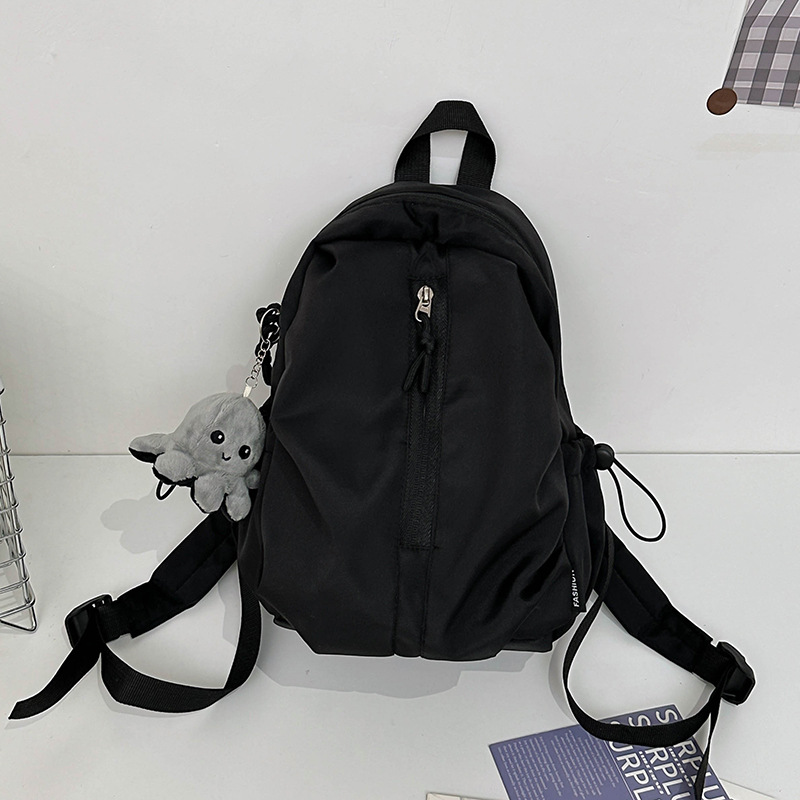backpack women's travel lightweight outdoor leisure climbing backpack simple solid color early high school student schoolbag large capacity Item Picture