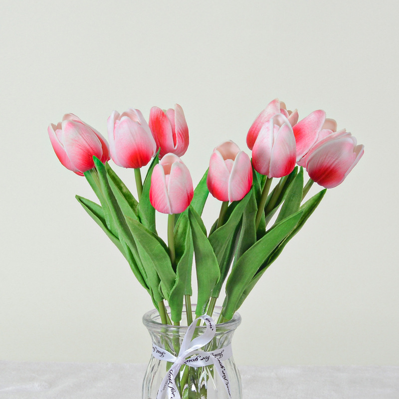mini pu tulip artificial flower fake flower decoration wedding hotel home photographic ornaments cross-border factory wholesale details Picture