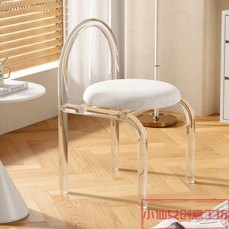 internet celebrity dressing table makeup chair acrylic transparent chair bedroom balcony fairy chair little red book recommendation dining chair Specification drawing