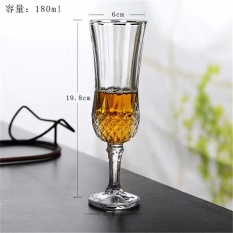 crystal glass diamonds red wine glass vintage embossed dessert wine cocktail glass goblet wine glass wine glass Specification drawing