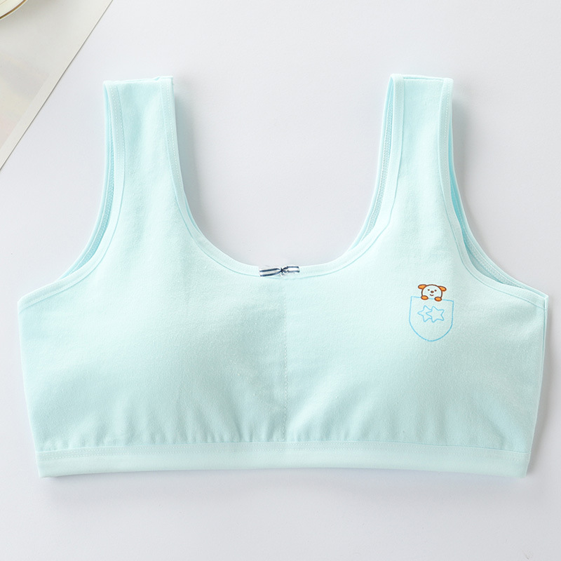 underwear primary school girls development period 8-9-12-16 years old vest pure cotton girl junior high school student nipple coverage bra Item Picture