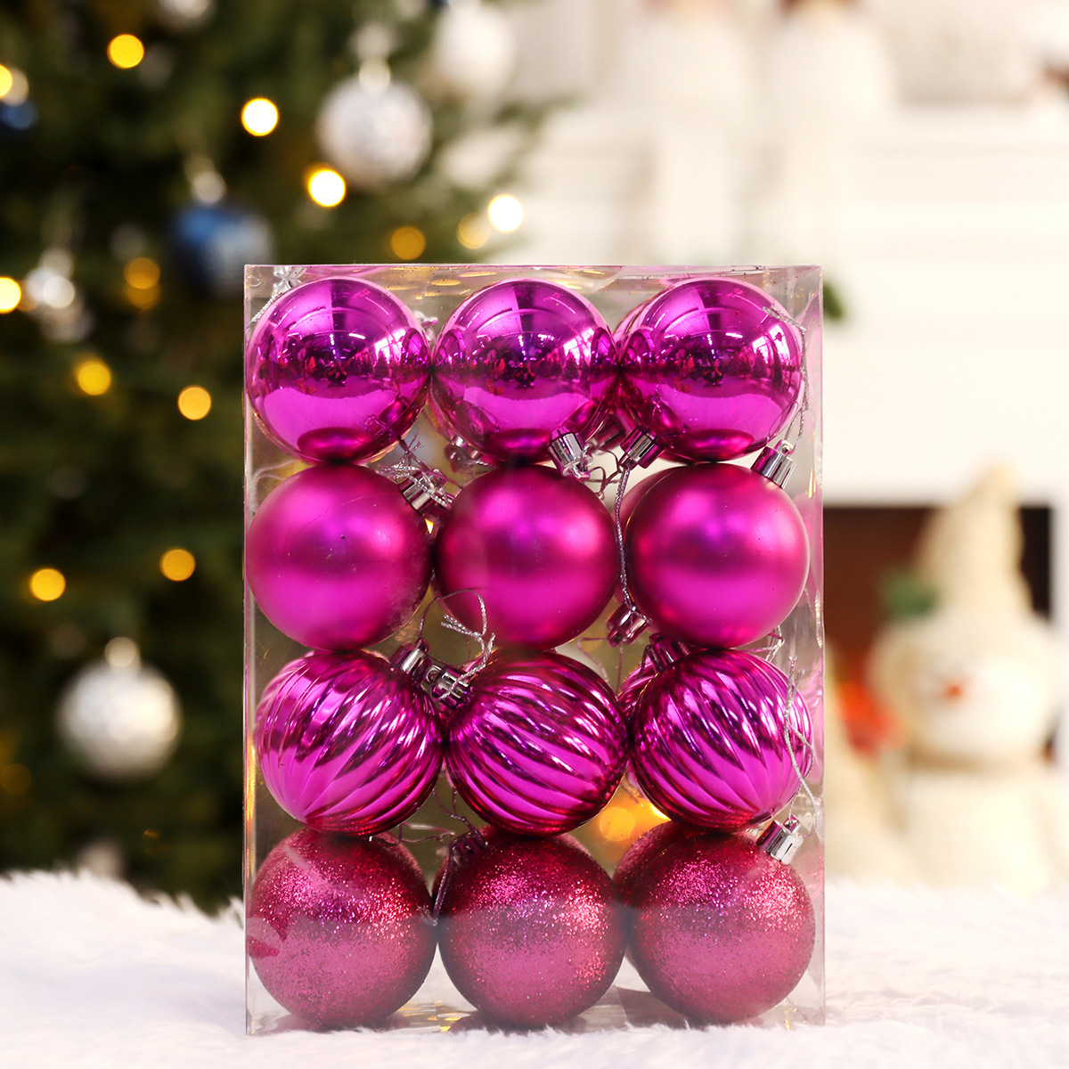 guangpeng christmas decoration colorful ball gift set creative color painted christmas ball party christmas tree hanging ball pendant full figure