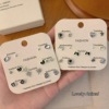 popular cute cartoon  puppy stud earrings geometric one week set star moon design sense small and versatile female earrings Item Picture