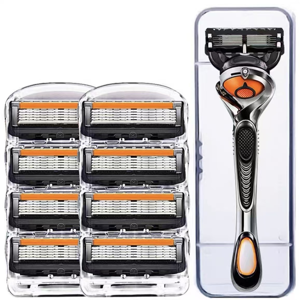 five-layer shaver manual shaver geely hair trimmer razor blade multi-layer stainless steel ultra-thin cutter head black Application Scenario