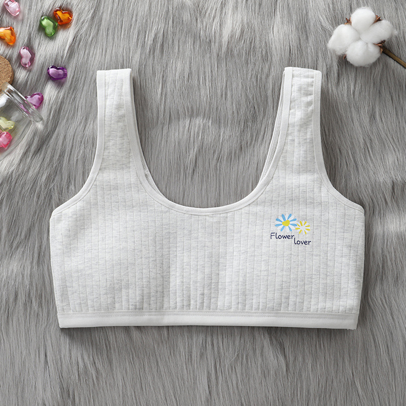 girls' puberty junior and middle school students underwear new tube top wireless vest breathable pure cotton wrapped chest sports bra Specification drawing