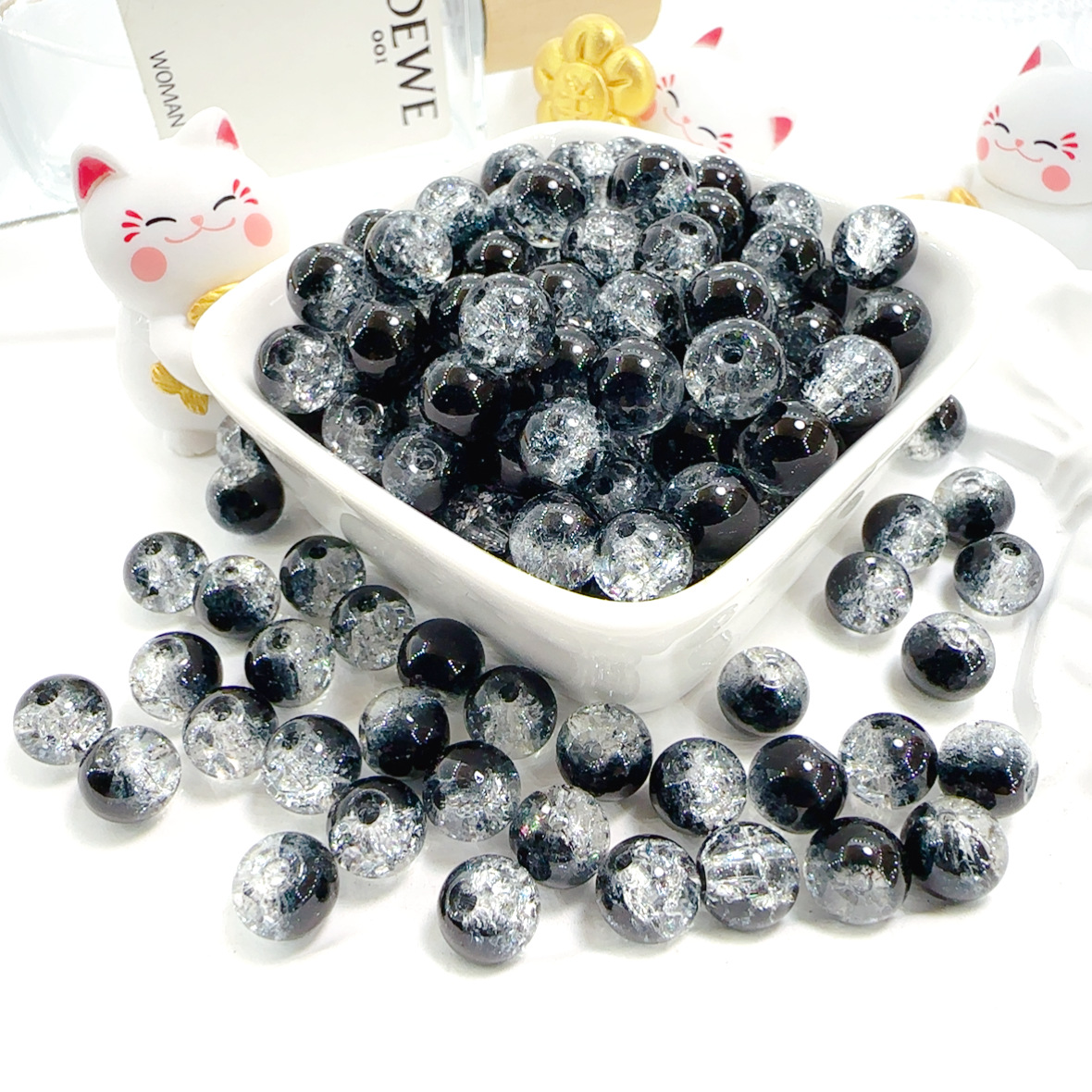 10mm burst flower round beads scattered beads scattered batch glass glass bead handmade bracelet diy materials accessories beads accessories bracelet Item Picture