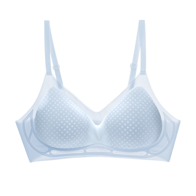summer ice silk seamless underwear women's ultra-thin push up breathable underwired soft support beauty back bra jelly cool feeling Item Picture