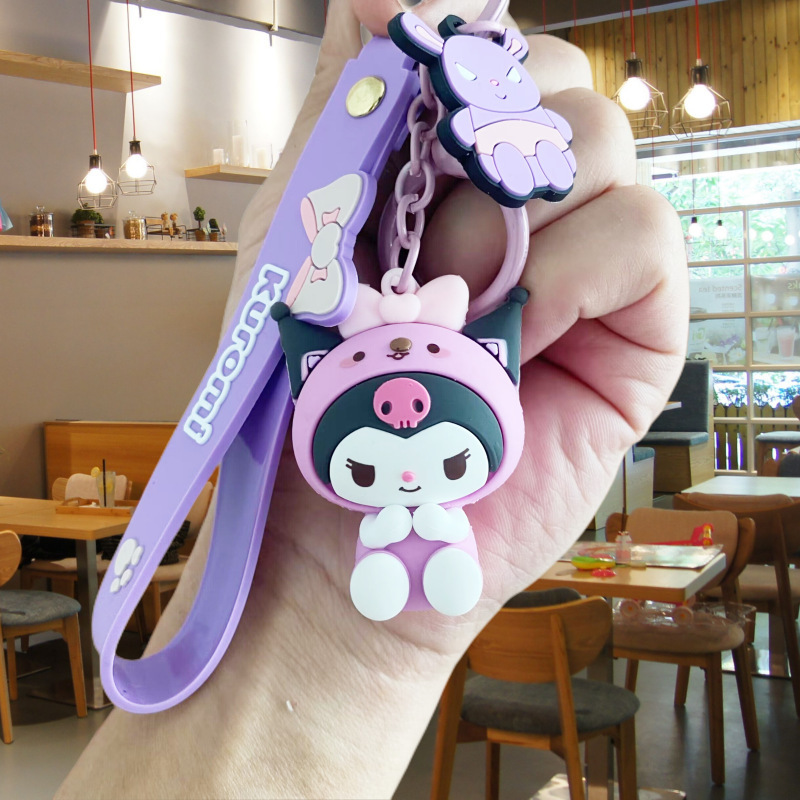 cartoon cute sanrio keychain doll pendant car key ring hanging bag key chain accessories wholesale Application Scenario
