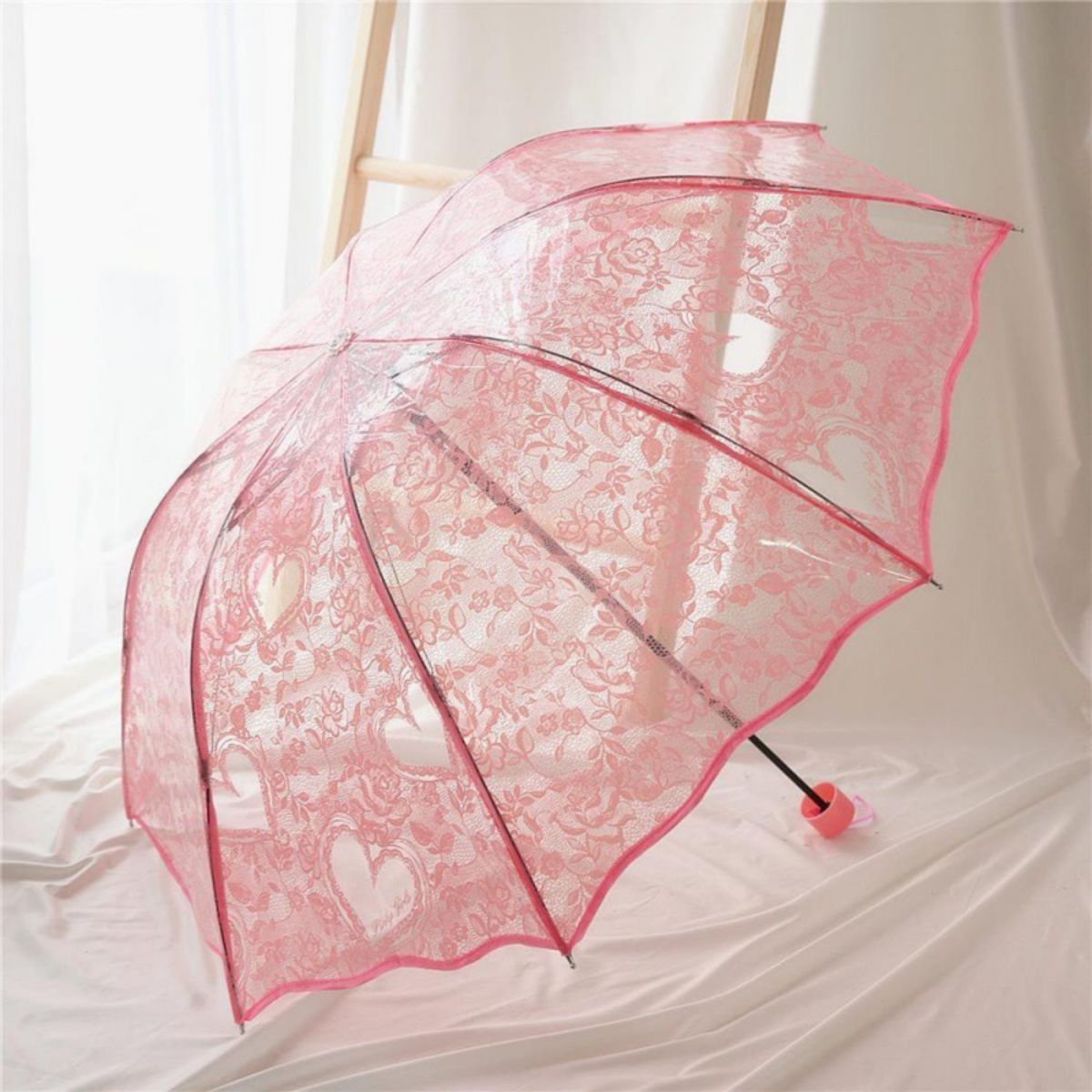 factory direct supply transparent self-opening umbrella 8 bone automatic fresh triple folding umbrella advertising umbrella gift umbrella logo printing Specification drawing