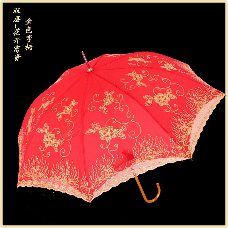 red umbrella wedding, marriage wedding umbrella lace embroidery chinese wedding long handle umbrella vintage wedding umbrella bride umbrella full figure
